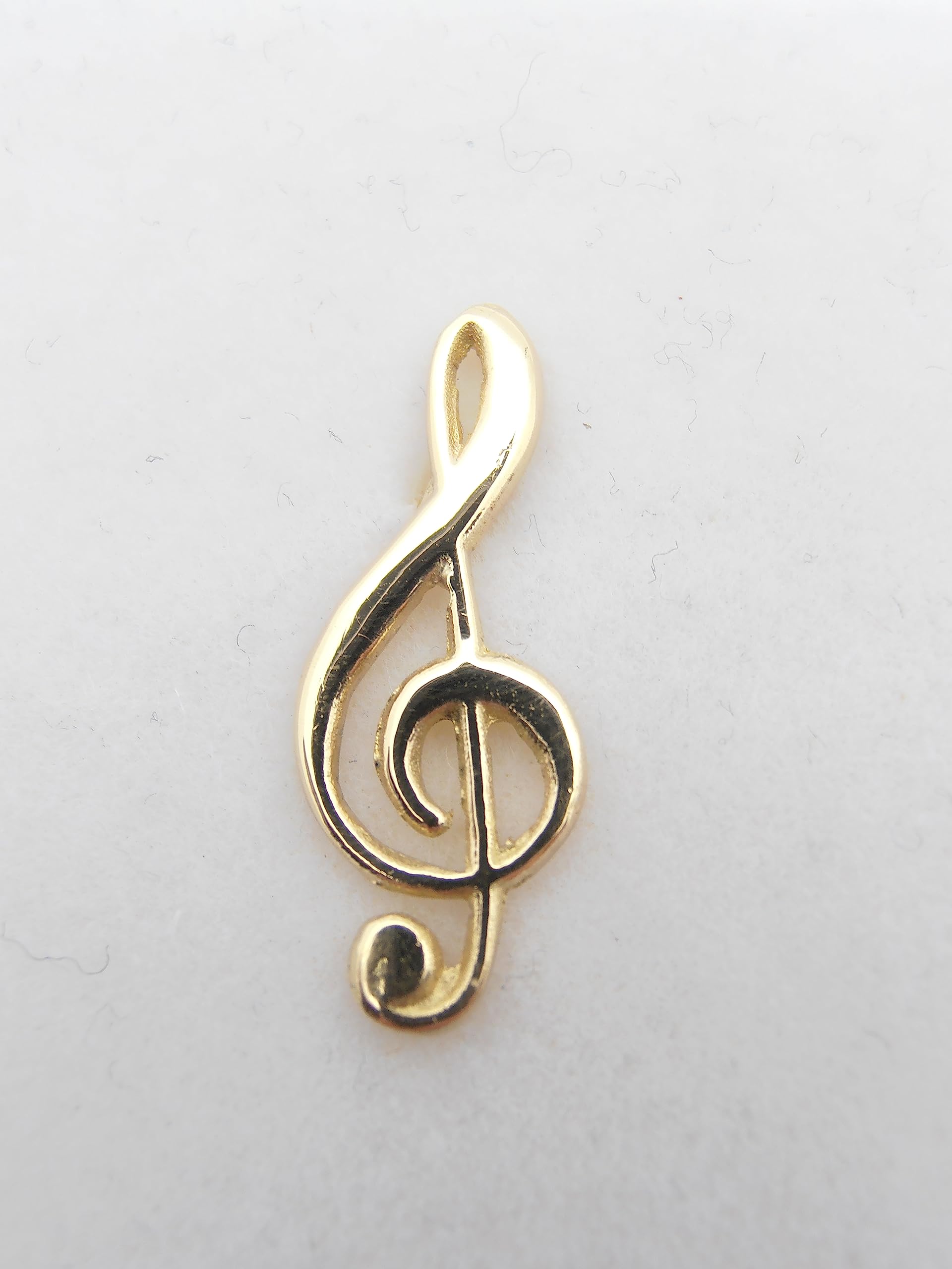 Chiave di Violino : Spilla da giacca in Oro Giallo 18 Kt (750 millesimi) - Sol - Musica - Musicista