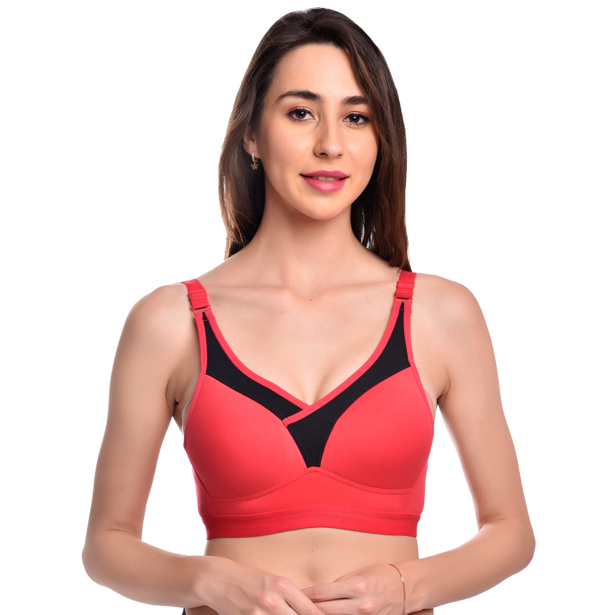 38 Size B Cup Padded Sports Bra - Moisture-Wicking Fabric, High Impact Support, Comfortable Workout Bra for Active Women, Breathable Athletic Bra Multicolour-image-1