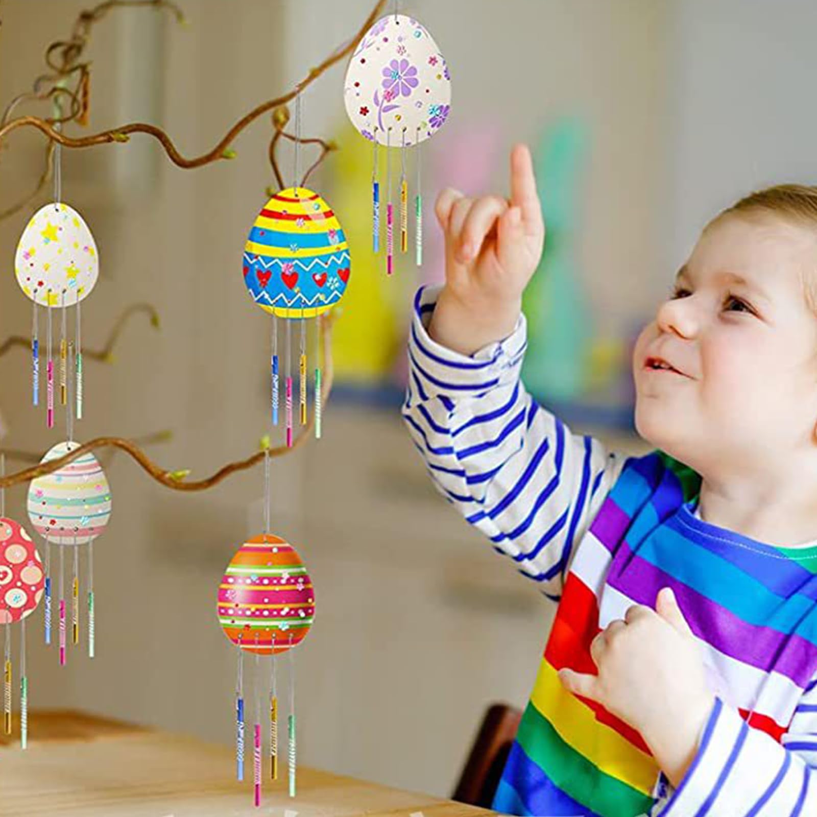 Funmo Ornements en Bois de Pâques,10 Pcs Bricolage Oeufs de Pâques en Bois Carillon à Vent Enfant,Oeufs de paques Decoration pour Paques Printemps Décoration Cadeaux Funmo Ornements en Bois de Pâques,10 Pcs Bricolage Oeufs de Pâques en Bois Carillon à Vent Enfant,Oeufs de paques Decoration pour Paques Printemps Décoration Cadeaux