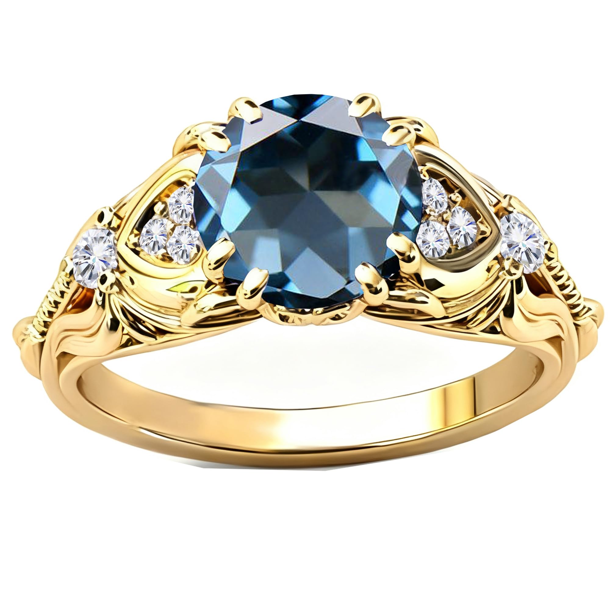 Gemstone Vintage Rings for Women s925 Sterling Silver Round Cut 1.0 Carat Gemstone with Moissanite Promise Engagement Anniversary Ring for Her