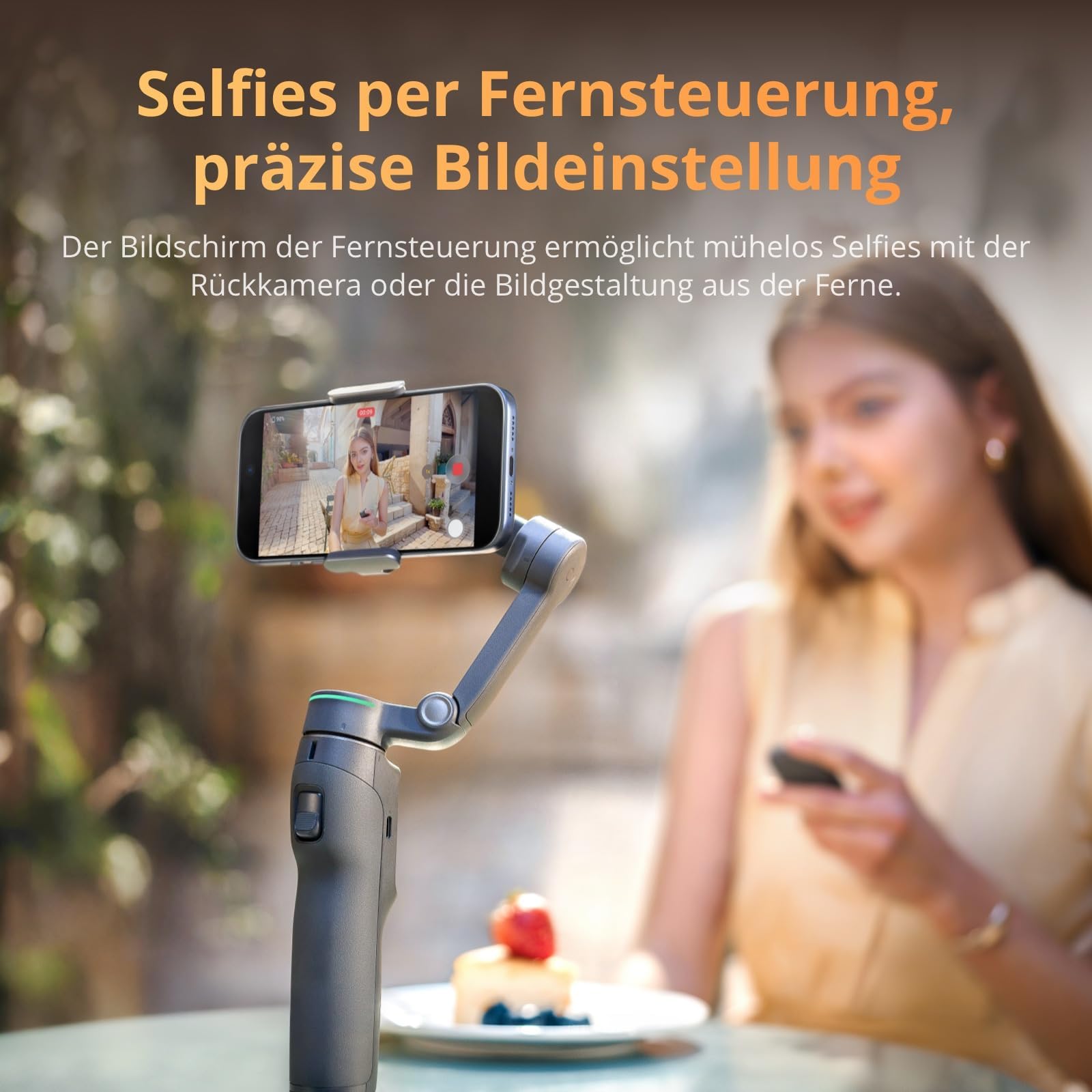 DJI Osmo Mobile 8P +Ladestecker Gimbal-Stabilisator für iPhone & Android, Tracking-Modul, Fernsteuerung, Natives Tracking, Verlängerungsstab & Stativ integriert, 10h Akku, 3-Achsen-Stabilisierung