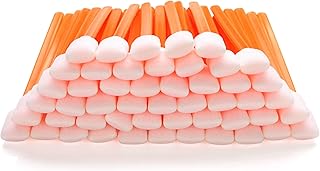 AAwipes Foam Sticks Cleaning Swabs (50 pcs 5.25" Large Rectangular Foam Tips, Orange) Cleanroom Cleaning Swab Sponge Stick for Inkjet Printer, Optical Instruments, General Cleaning