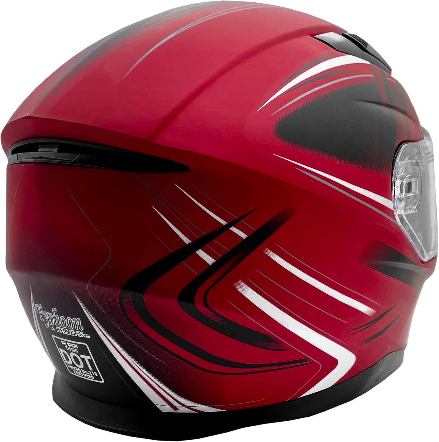Typhoon Adult Full Face Motorcycle Helmet w/Drop Down Sun Shield DOT Certified