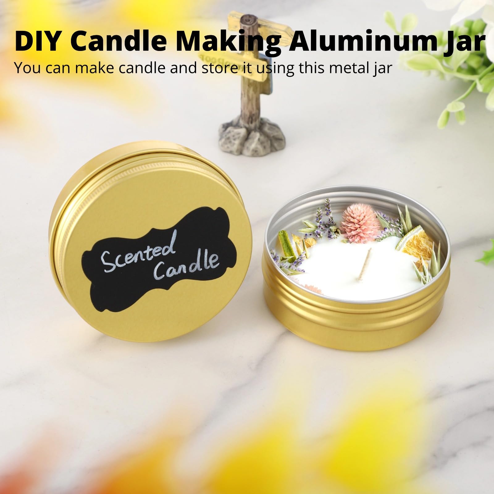 100 szt. aluminiowych puszek, 60 ml, metalowe okrągłe puszki z zakręcaną pokrywką, słoiki do wielokrotnego napełniania, do balsamów, mas, przypraw i koralików, 100 szt