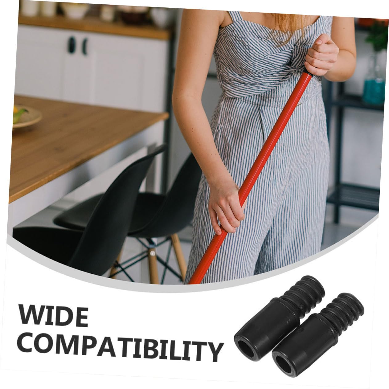 6 Piezas Adaptador Roscado para Mango de Escoba Punta de Plástico Resistente para Reparación y Extensión de Postes Telescópicos Compatible con Tubos de Instalación Rápida y