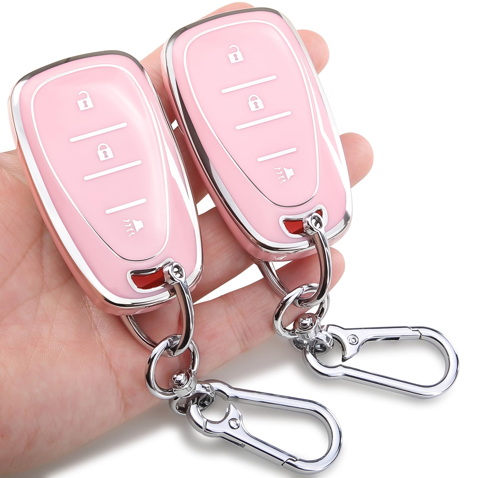 Wnilian 2-Pack Compatible with Chevy Key fob Cover Keychain for 2016 2017 2018 2019 2020 2021 2022 2023 2024 Trailblazer,Spark,Equinox,Blazer,Traverse