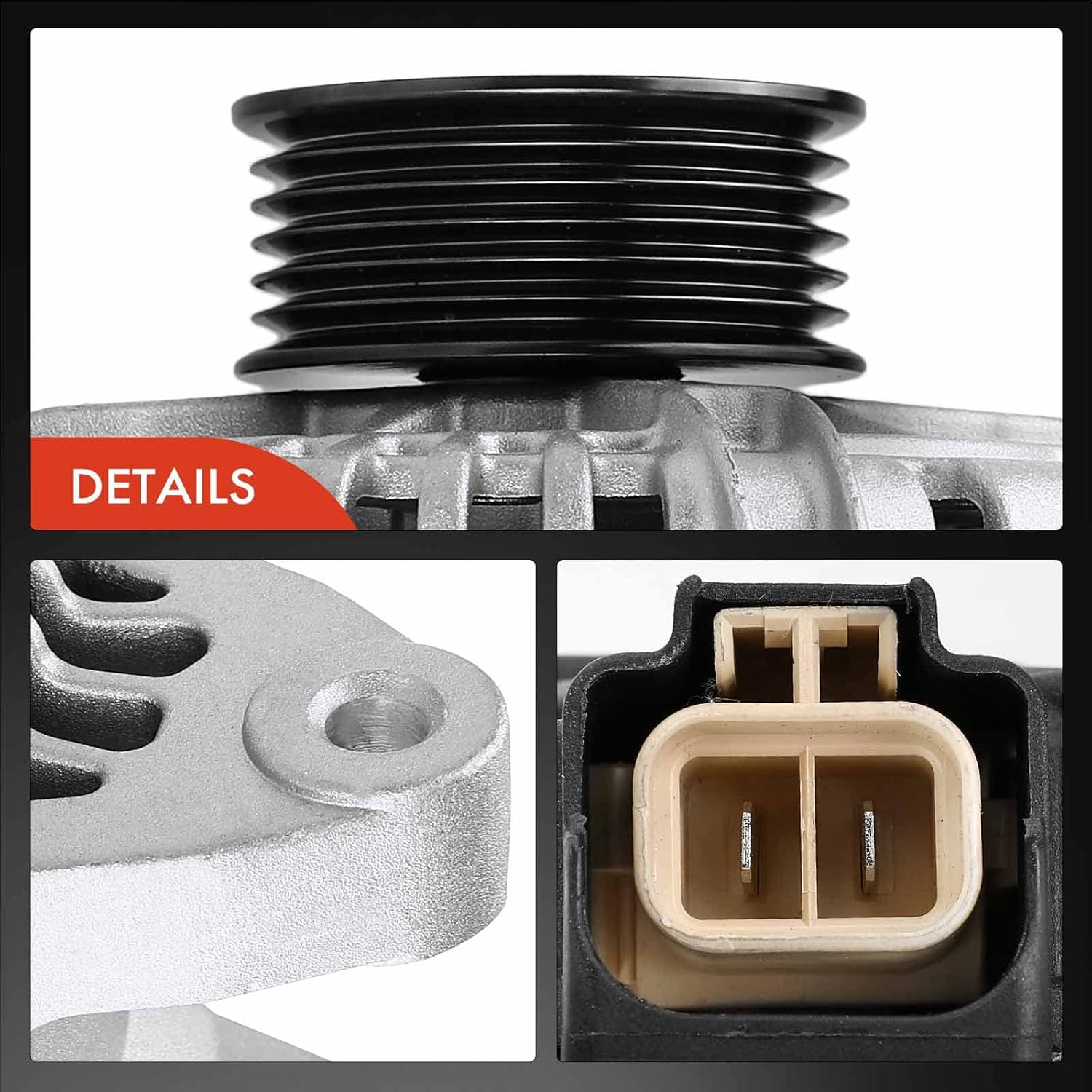 A-Premium Alternator Compatible with Hyundai Santa Fe 01-04, Sonata 99-04, Tiburon 03-04 & Kia Magentis 01-04, Optima 01-04, 2.5L 2.7L, 12V 110A CW 6-Groove Pulley, Replace# 37300-37405