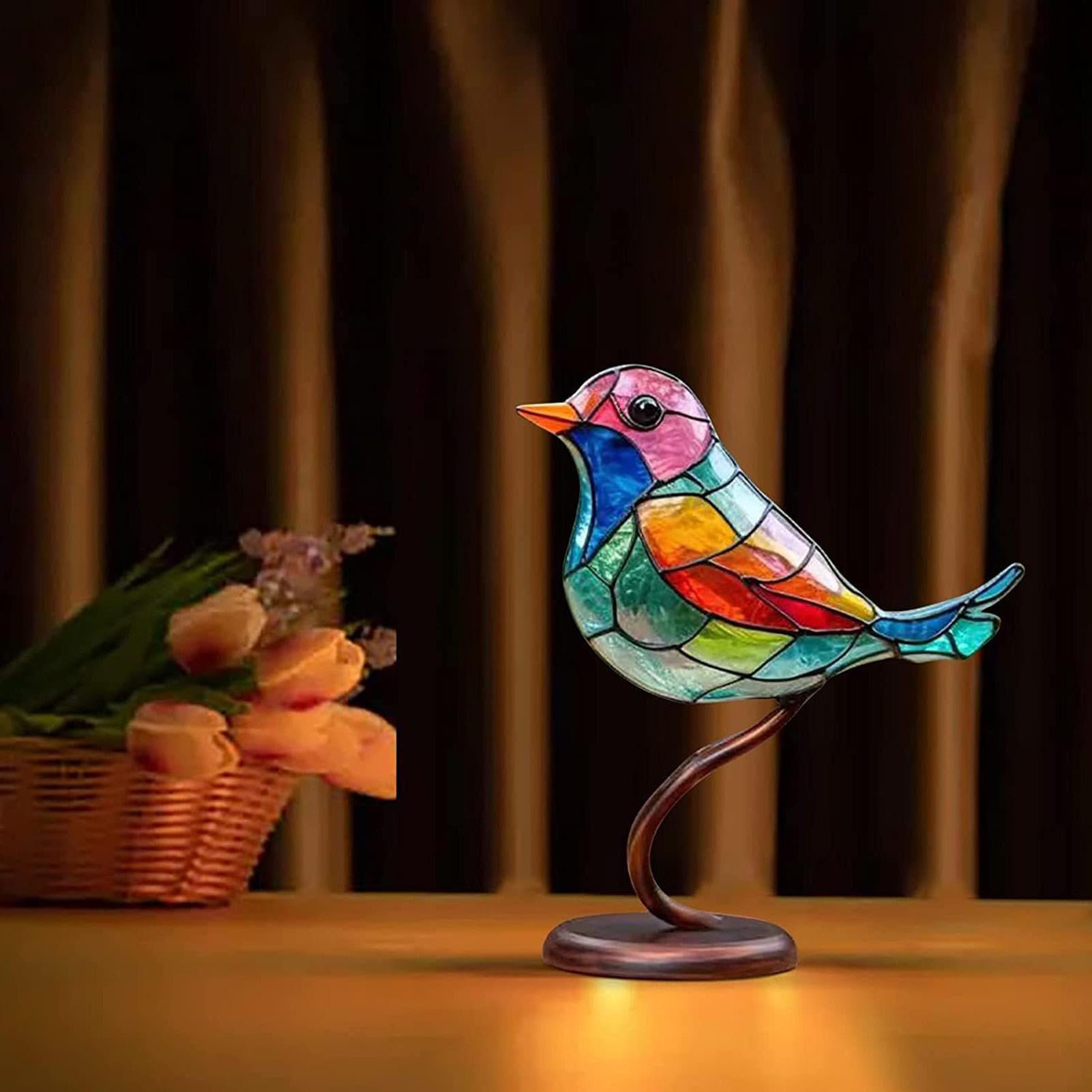 Glazen vogel blauw - glazen vogels - G en G handgemaakt