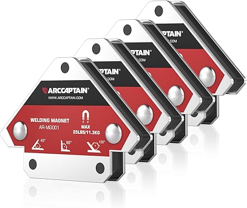 ARCCAPTAIN Imanes de soldadura 4pcs 25LB Juego de imanes de soldadura, soporte de soldadura magnético, accesorios de soldadura de poder de sujeción