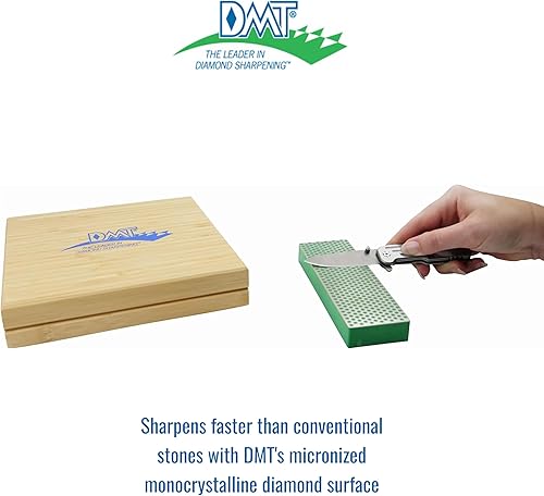 Miniatura 2 de DMT W6EFC - Juego de afilado de cuchillos de piedra de afilar de diamante de lujo con caja de madera, juego de 3 piedras de afilar, 6 x 2 pulgadas