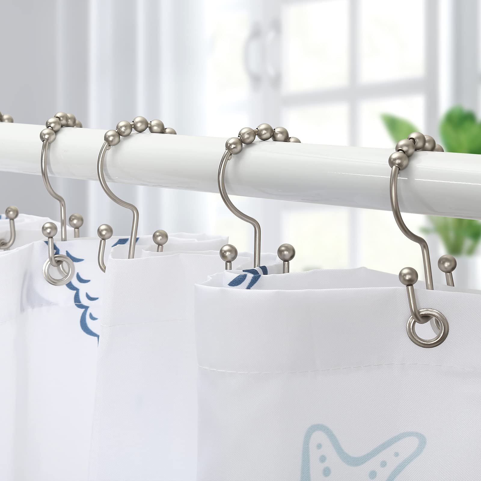 Goowin Shower Curtain Hooks Rings, Stainless Steel Gold