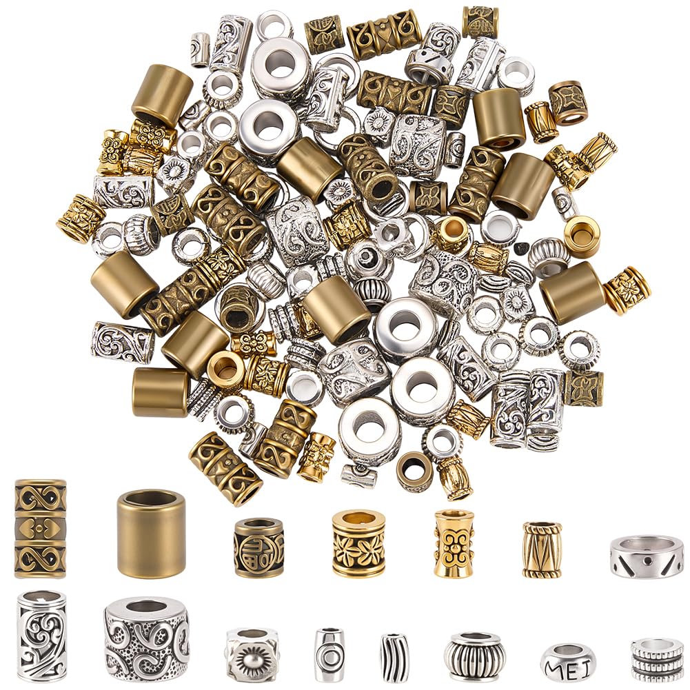 Perles tubulaires en métal argent et bronze pour personnaliser vos bracelets