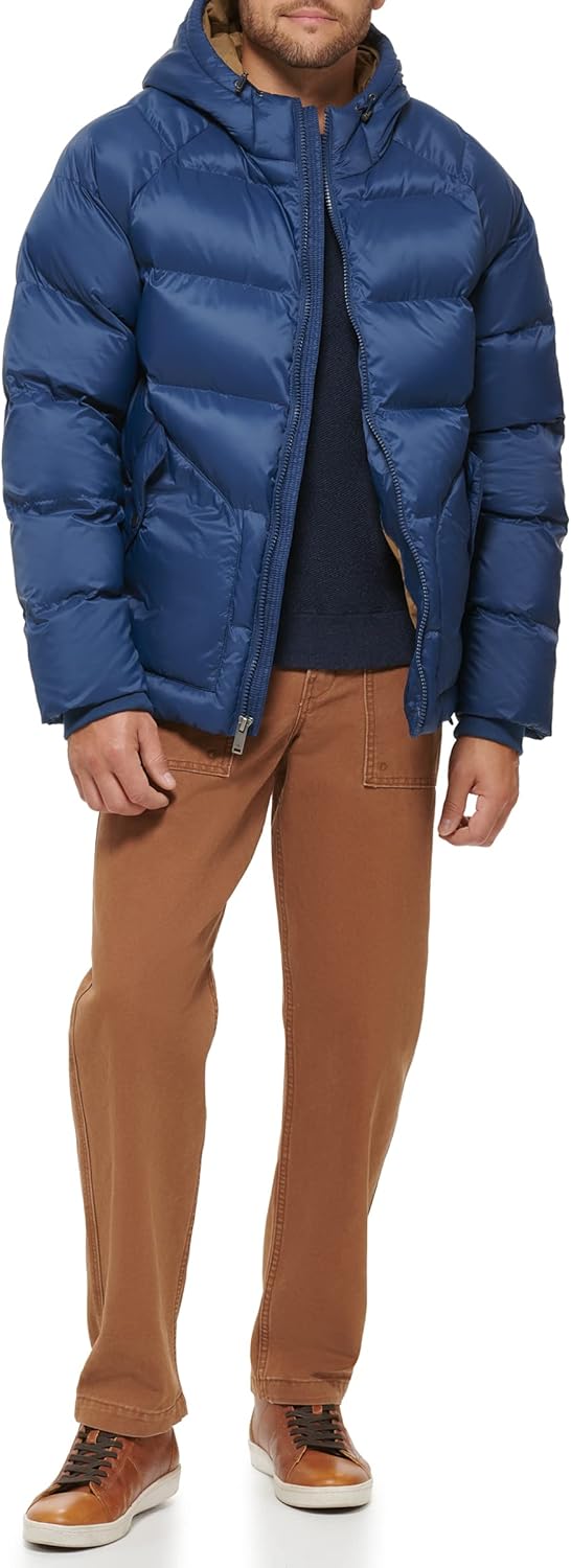 DOCKERS Men's Dockers Men's Recycled Quilted Hooded Puffer Jacket