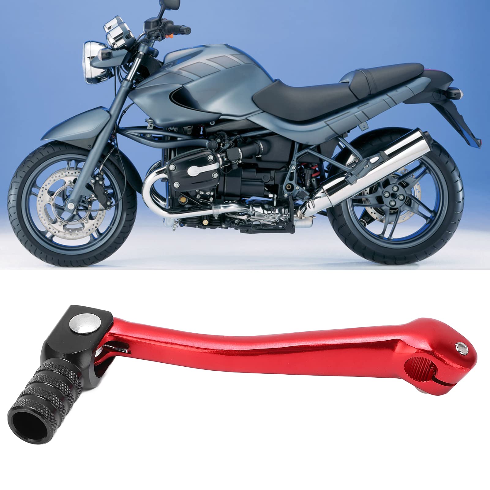 Démarreur Kickstart Moto CNC Aluminium Rouge - Levier Pédale Sensible - Universel Pour La Plupart Des Motos - Décoration Style