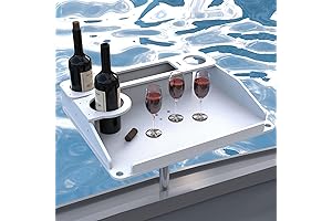 23.2'' x 19.2'' x 4'' Utility Boat Table with Rod Holder Mount,...