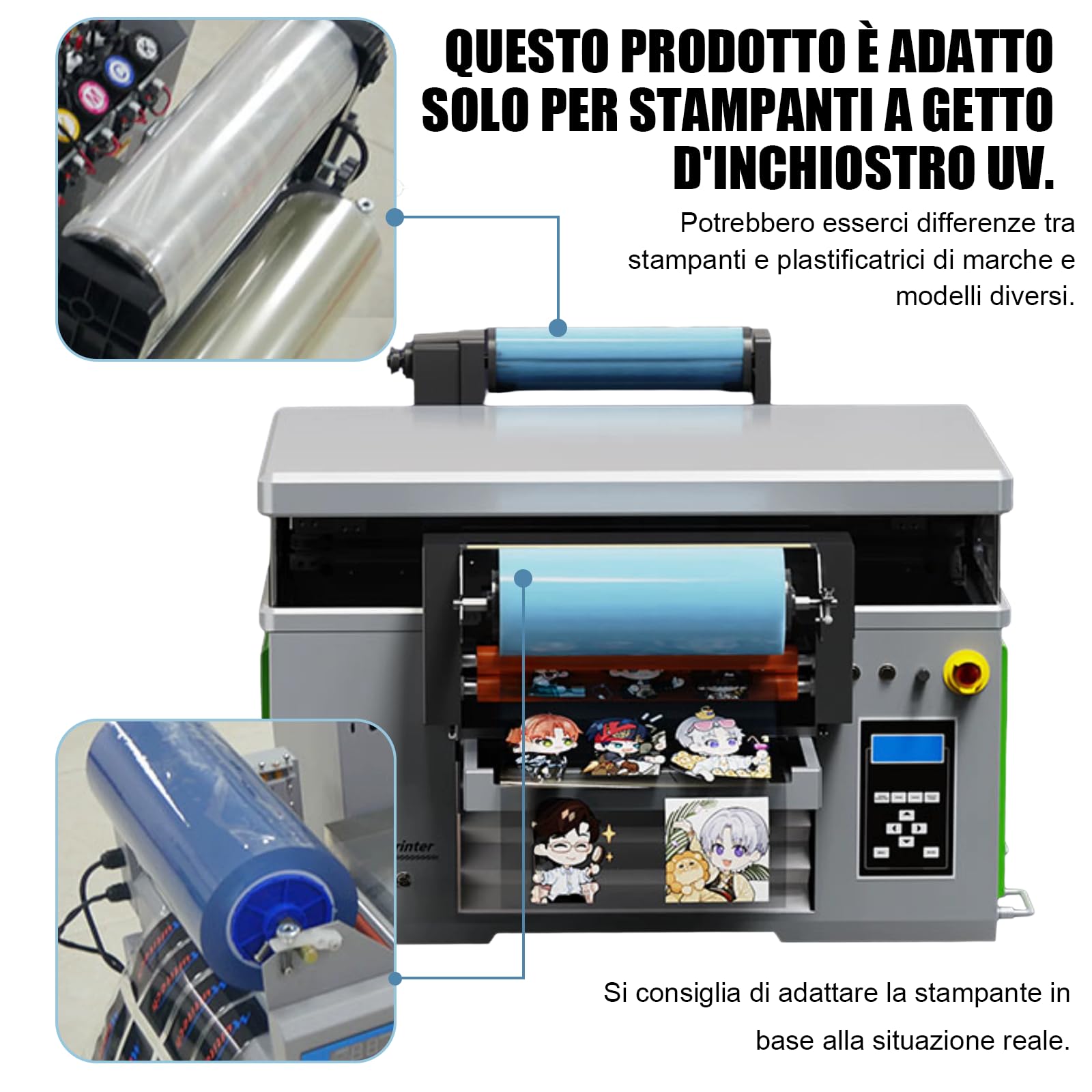 Adesivi Trasferibili UV DTF per Tazze, Pellicola Transfer AB per Stampante a Getto D'Inchiostro UV 30cm x 100m, Stampa Diretta su Adesivo per Metallo Color Crema (Base Trasparente)