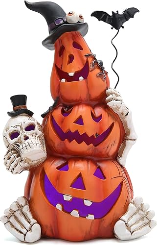Miniatura 1 de Hodao Decoraciones de calabaza de Halloween con luz, adornos de calabaza hechos a mano para decoración de Halloween, decoración de otoño, Acción de