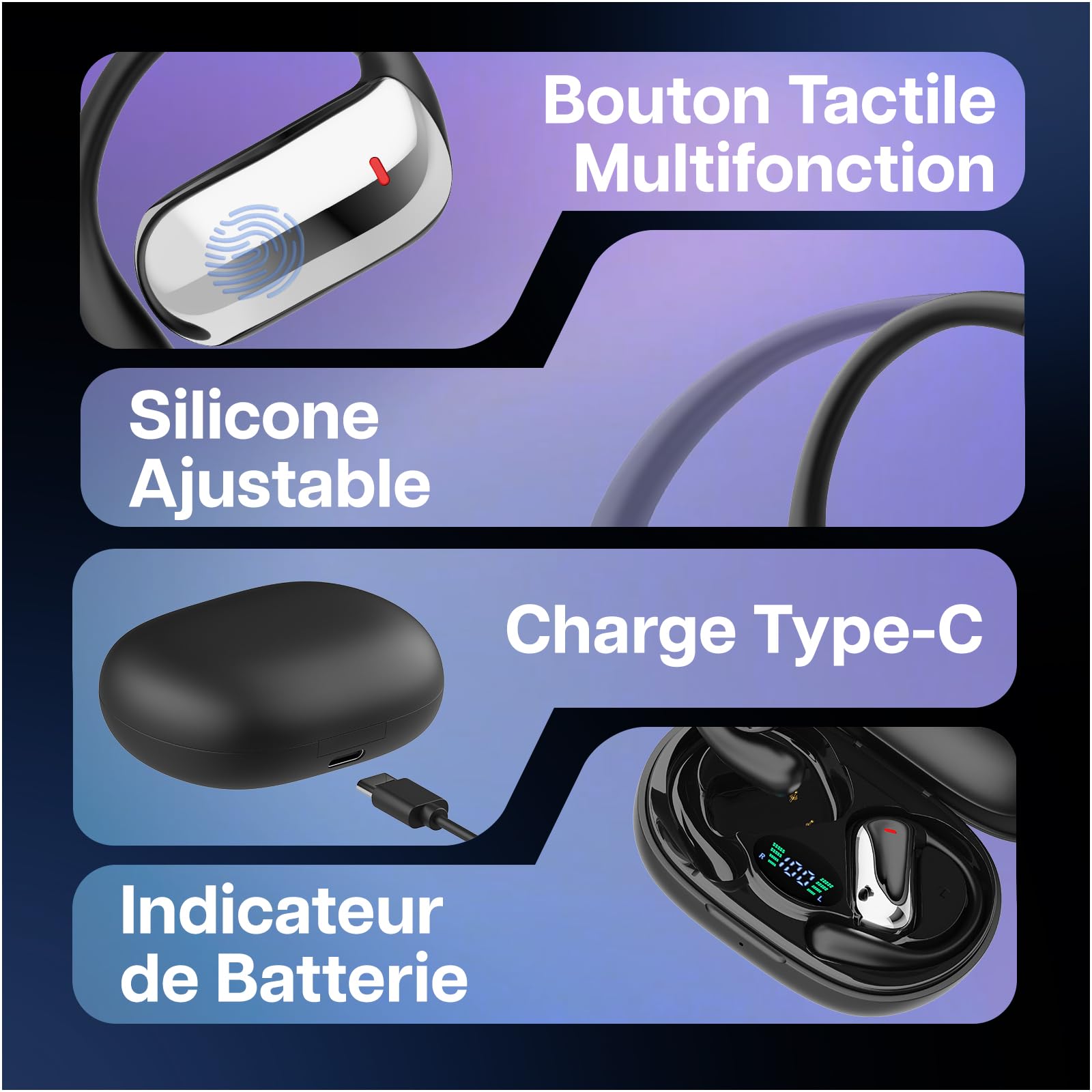 MMOBIEL Écouteurs Traducteurs IA Instantanés Traduction en Temps Réel 148 Langues, Bluetooth, Casque Open-Ear – 90 h Veille, 400 mAh – pour Musique, Appels, Traduction, Voyage & Travail