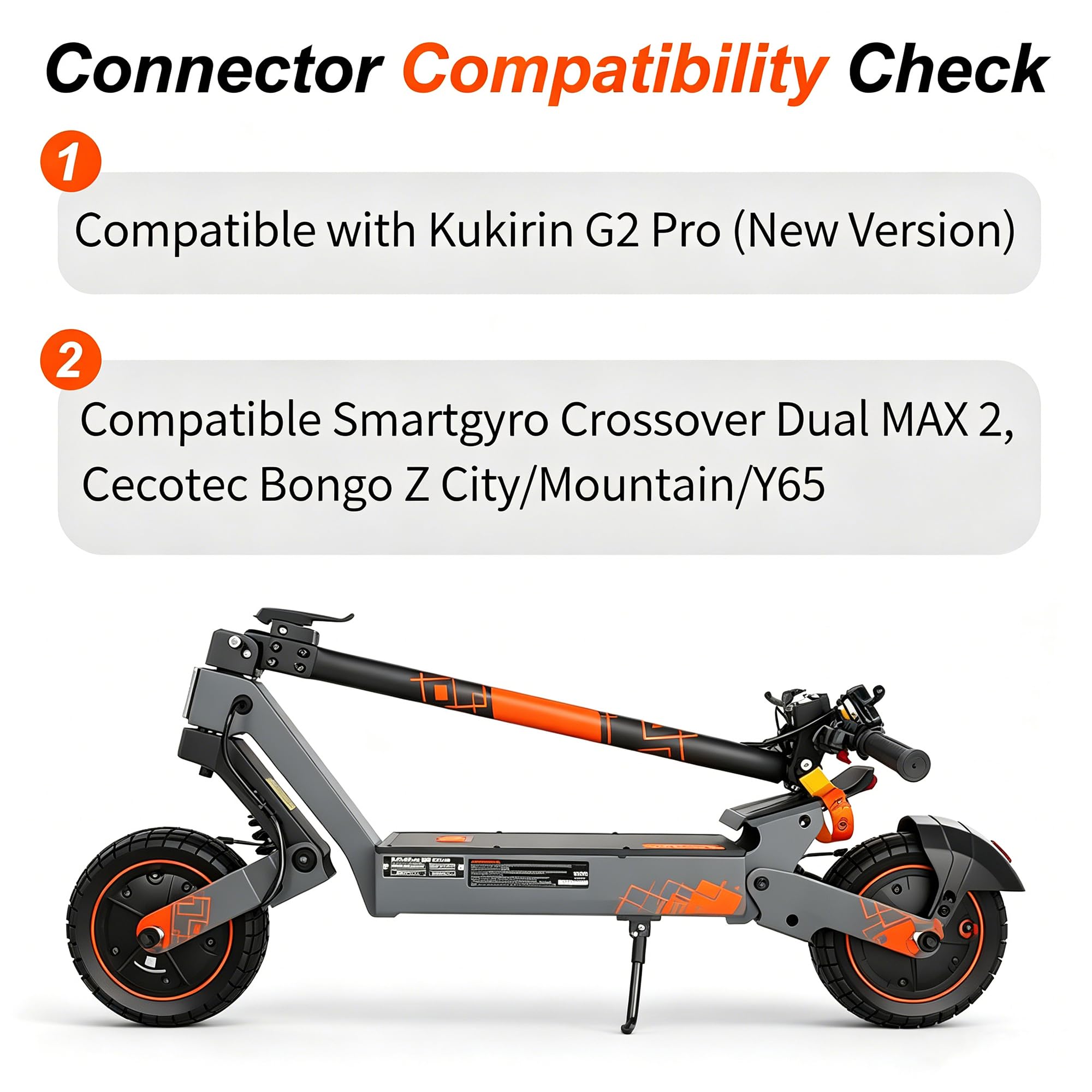 Câble de charge pour scooter électrique 54,6 V, 2 A, compatible avec les batteries au lithium de 48 V, avec écran haute résolution, plusieurs dispositifs de sécurité avec arrêt automatique lorsque la