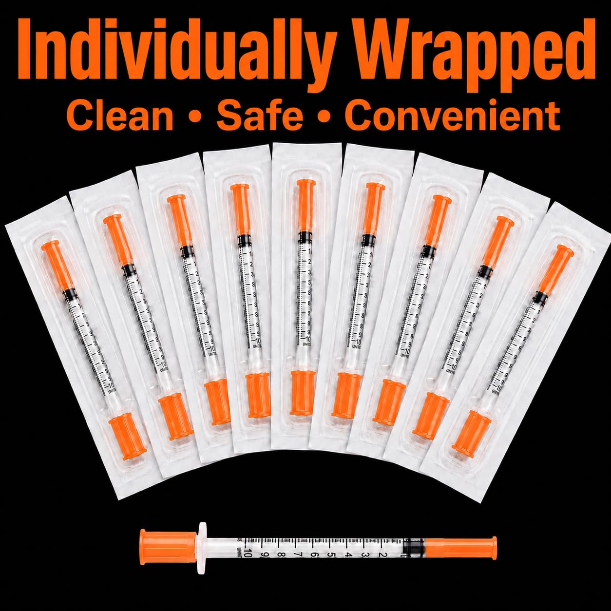 50 PACK U-100 Syringes 30G 5/16" 1ml/cc, Disposable Syringe, Lab Supplies — Amazon image 2