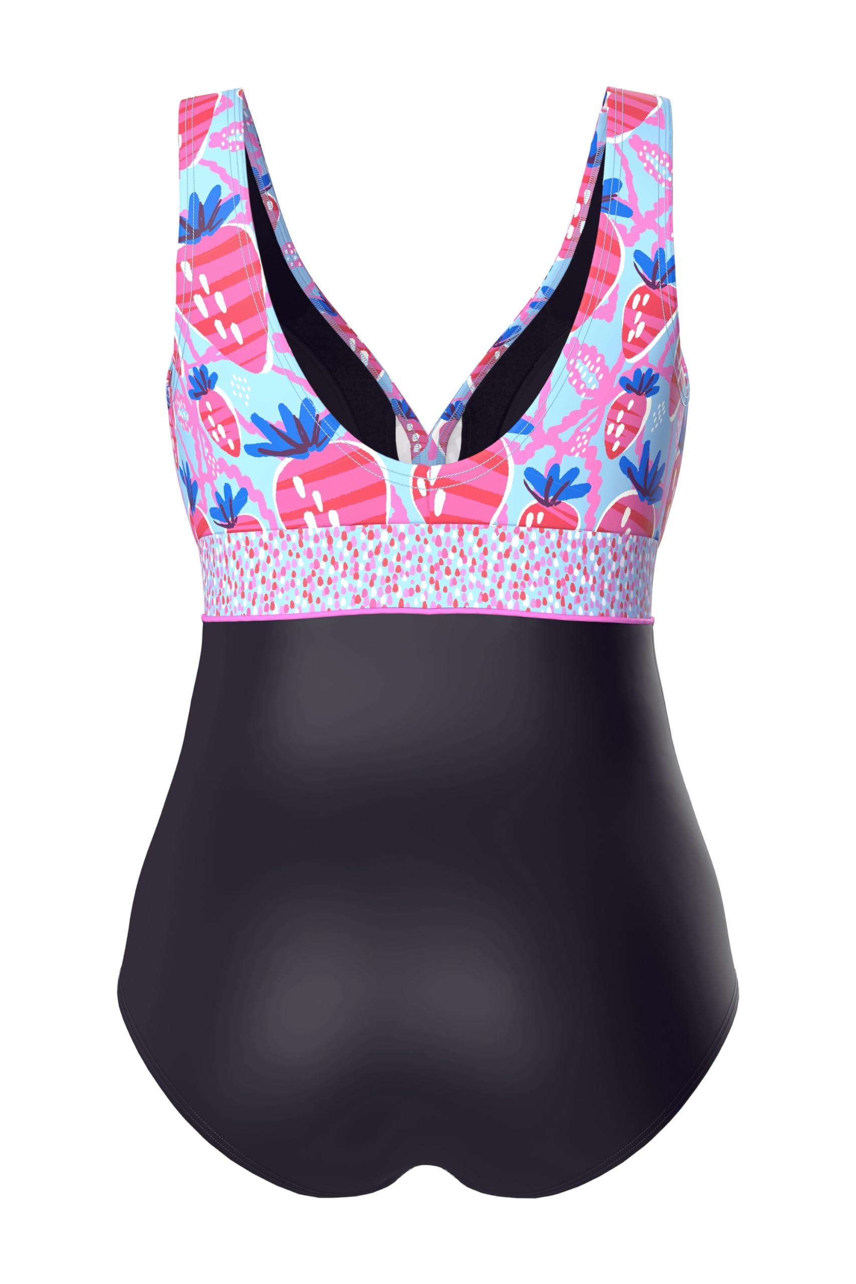 Ulla Popken Badeanzug Laura, Erdbeeren Costume Intero Donna