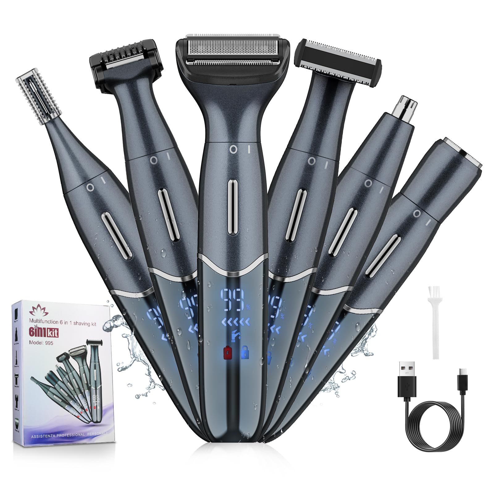 Manscape Ball-Trimmer für Männer, Körper- und Schamhaartrimmer und Leistenhaar-Rasierer für Damen und Herren, Schamhaar, privater Bereich, Beine, Augenbrauen, Gesicht, Nase, Augenbrauen