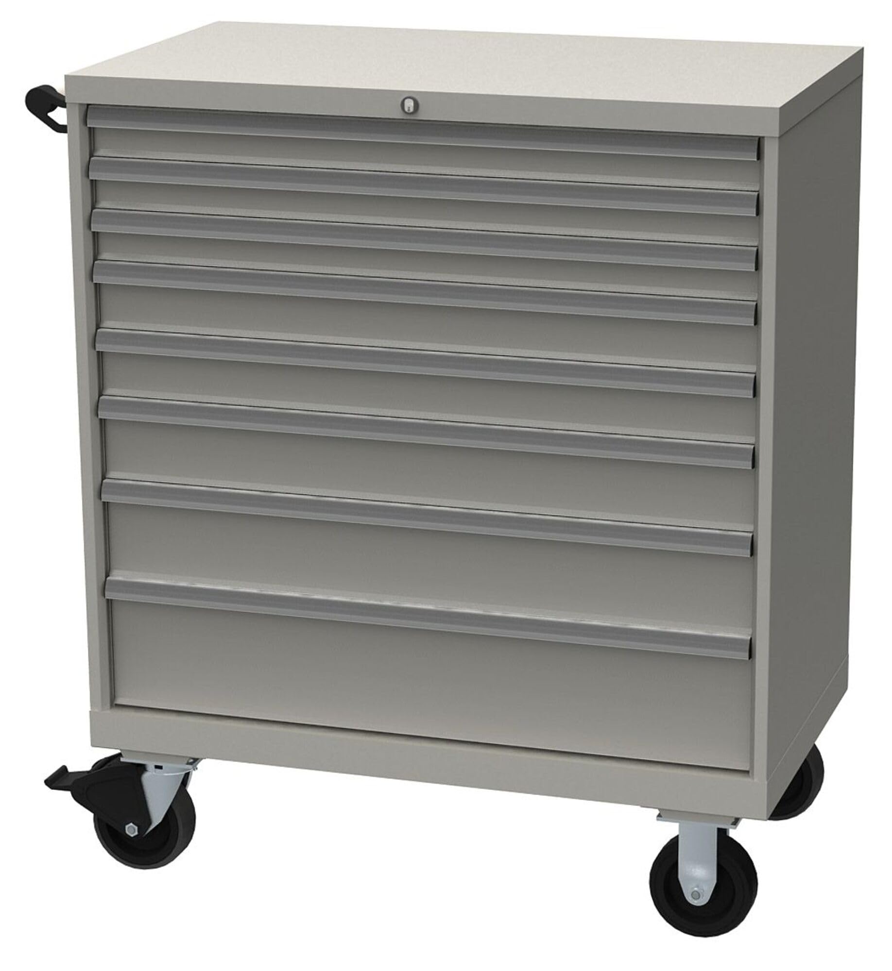 Lista International XSHS0900-0809MLG Mobile Modular Drawer Cabinet, 40-1/4" Width x 22-1/2" Depth x 47-3/8" Height, Light Gray