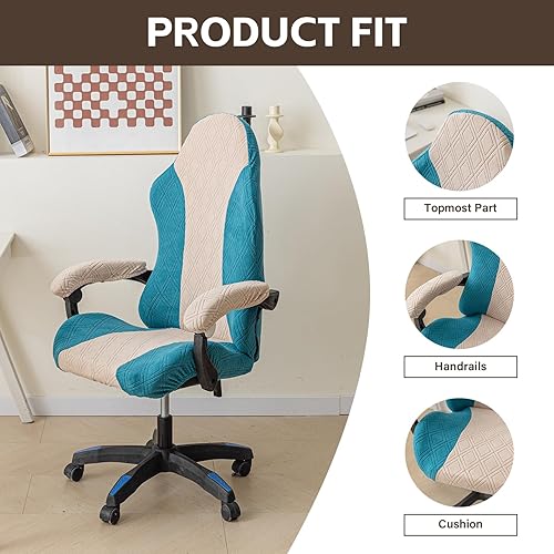 Miniatura 5 de Fundas para sillas de videojuegos, fundas para escritorio de oficina y sillas de computadora con fundas para reposabrazos, protector elástico con