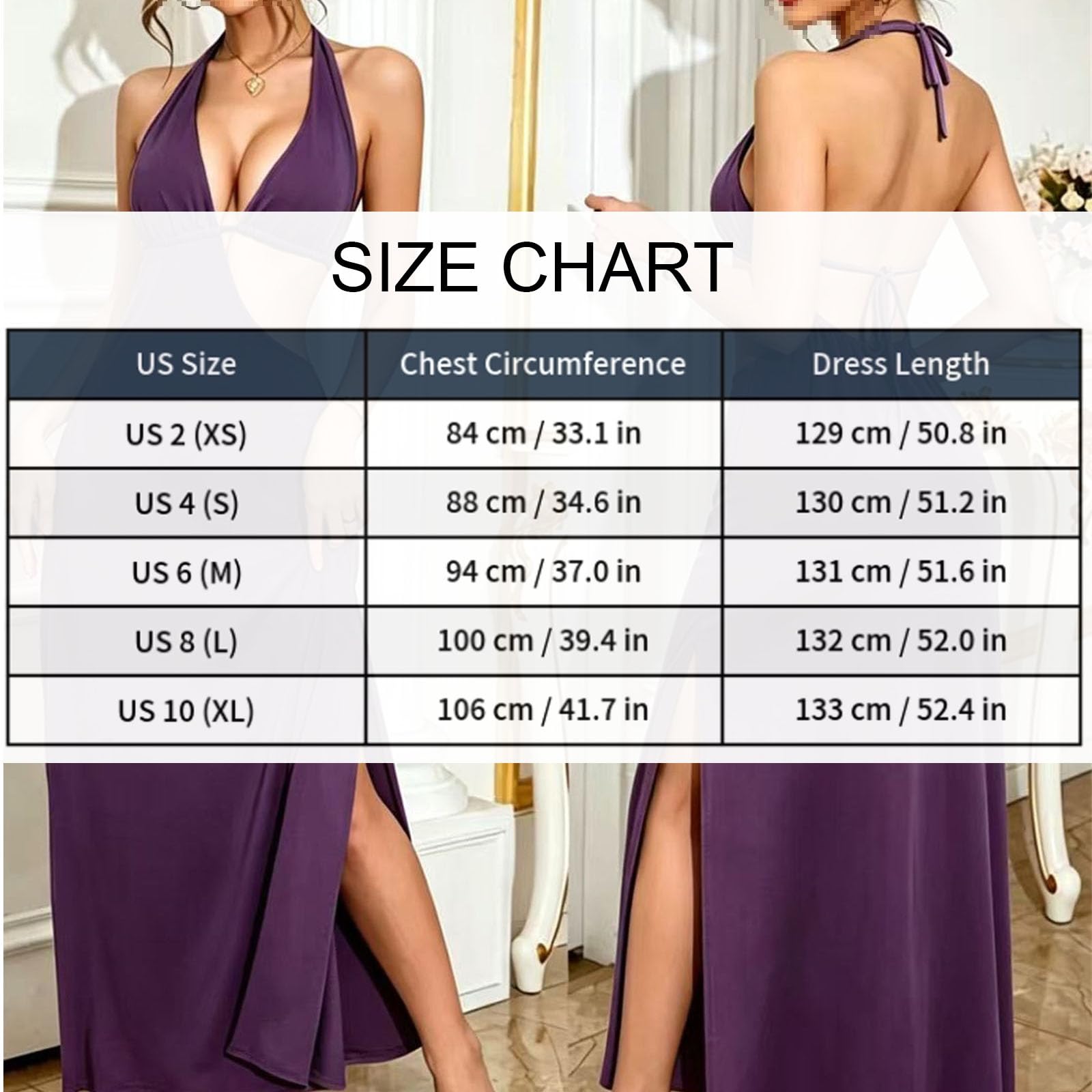 Sexy Backless Maxi Abito per Le Donne, Abito Collo Stretto con Spacco Alto per Il Matrimonio Ospite Cocktail Serale Club
