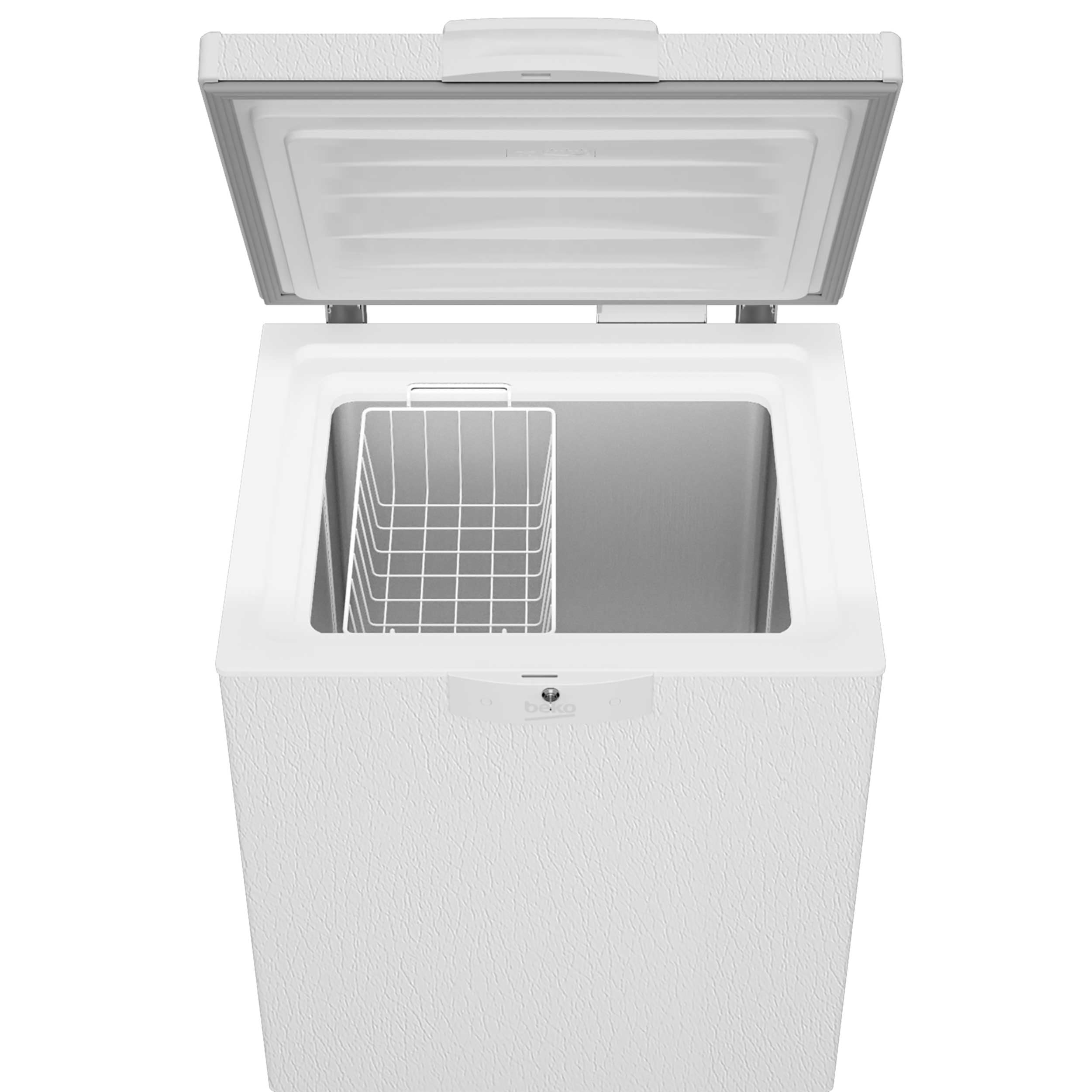 Beko HSM14550 - Congelatore, capacità utile 148 l, 1 cestello congelatore, allarme temperatura, bloccabile, sistema di visualizzazione a LED, illuminazione interna, 39 dB (A), utilizzabile in ambienti