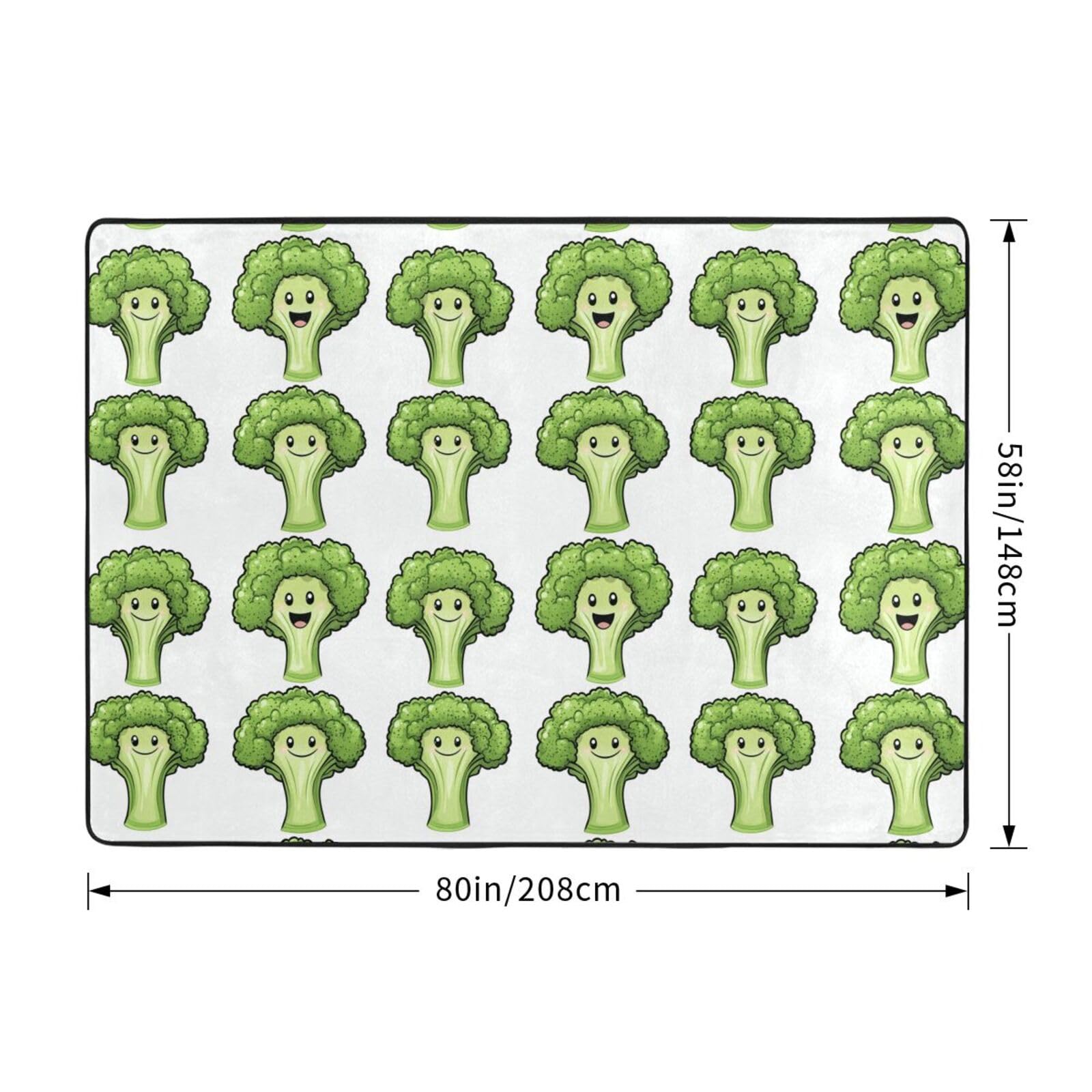 Teppich für Wohnzimmer, niedlicher Cartoon-Blumenkohl-Druck, 12,7 x 17,8 cm, für Schlafzimmer, weich, waschbar, rutschfest, für drinnen und draußen, für Esszimmer, Kinderzimmer, Büro, Dekoration, 203
