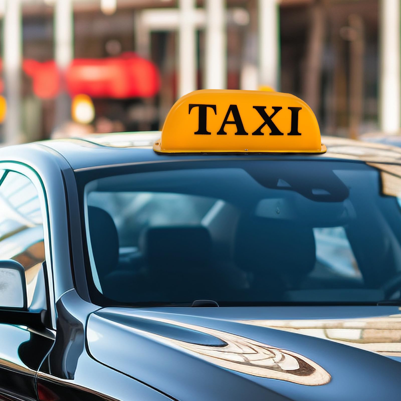 Lampada Segnaletica Taxi Magnetica per Veicolo, Luce Gialla in Plastico Resistente, per Guida Notturna e Auto Taxi, Facile da Fissare Sul Tetto