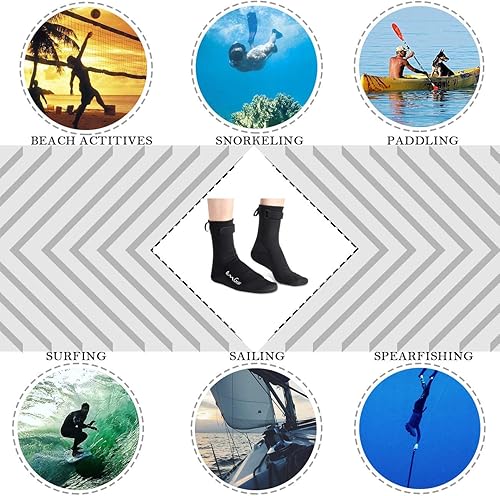 Miniatura 10 de Calcetines de agua de neopreno, calcetines de playa tipo botines de 0.118pulgadas, con costuras invisibles antideslizantes para traje de neopreno,