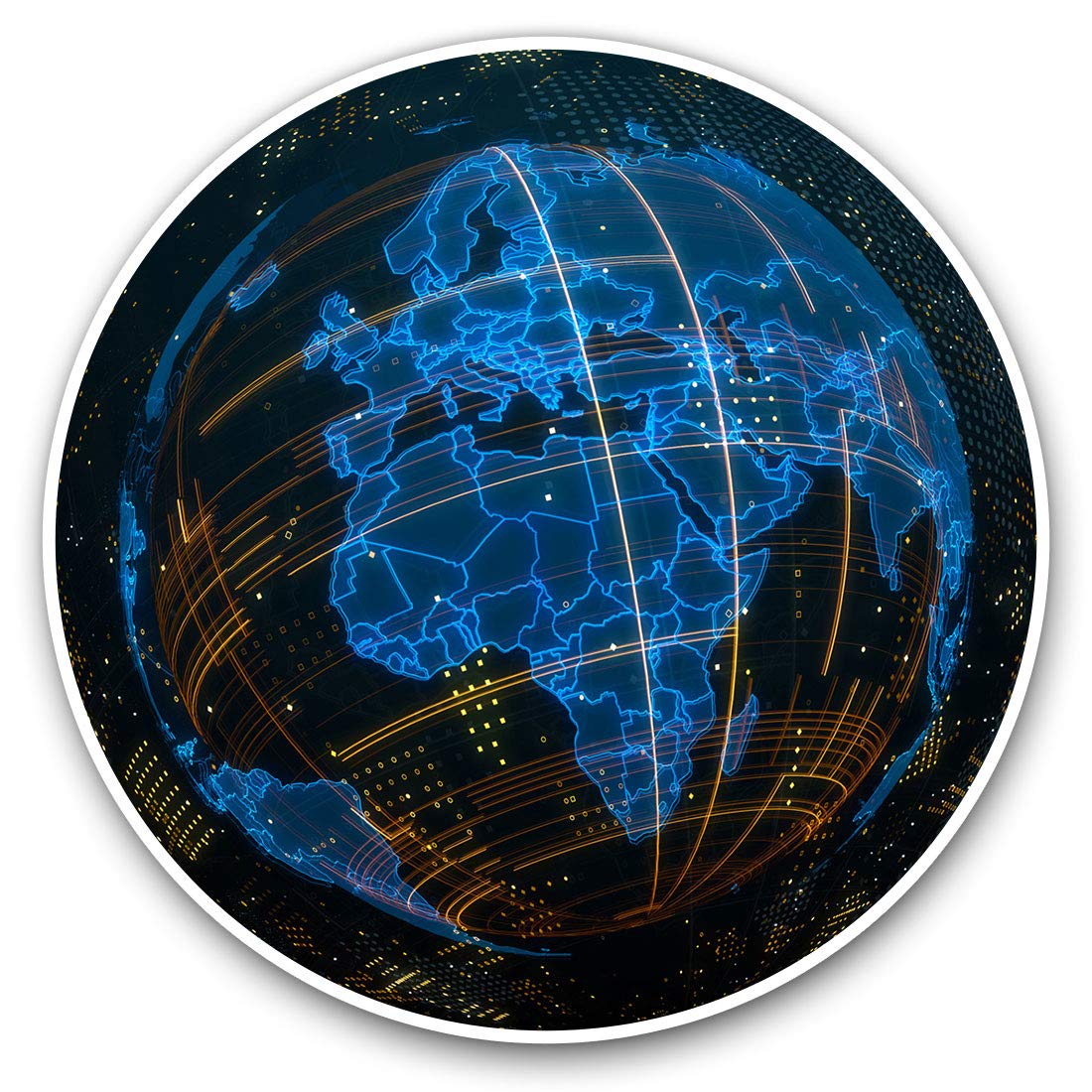 Destination Vinyl Ltd 3D Abstract Globe Planet Earth 21059 Vinyl Stickers (Set Of 2) 20Cm - 3D Abstract Globe Planet Earth Laptop Tablet Luggage Scrapbook #21059