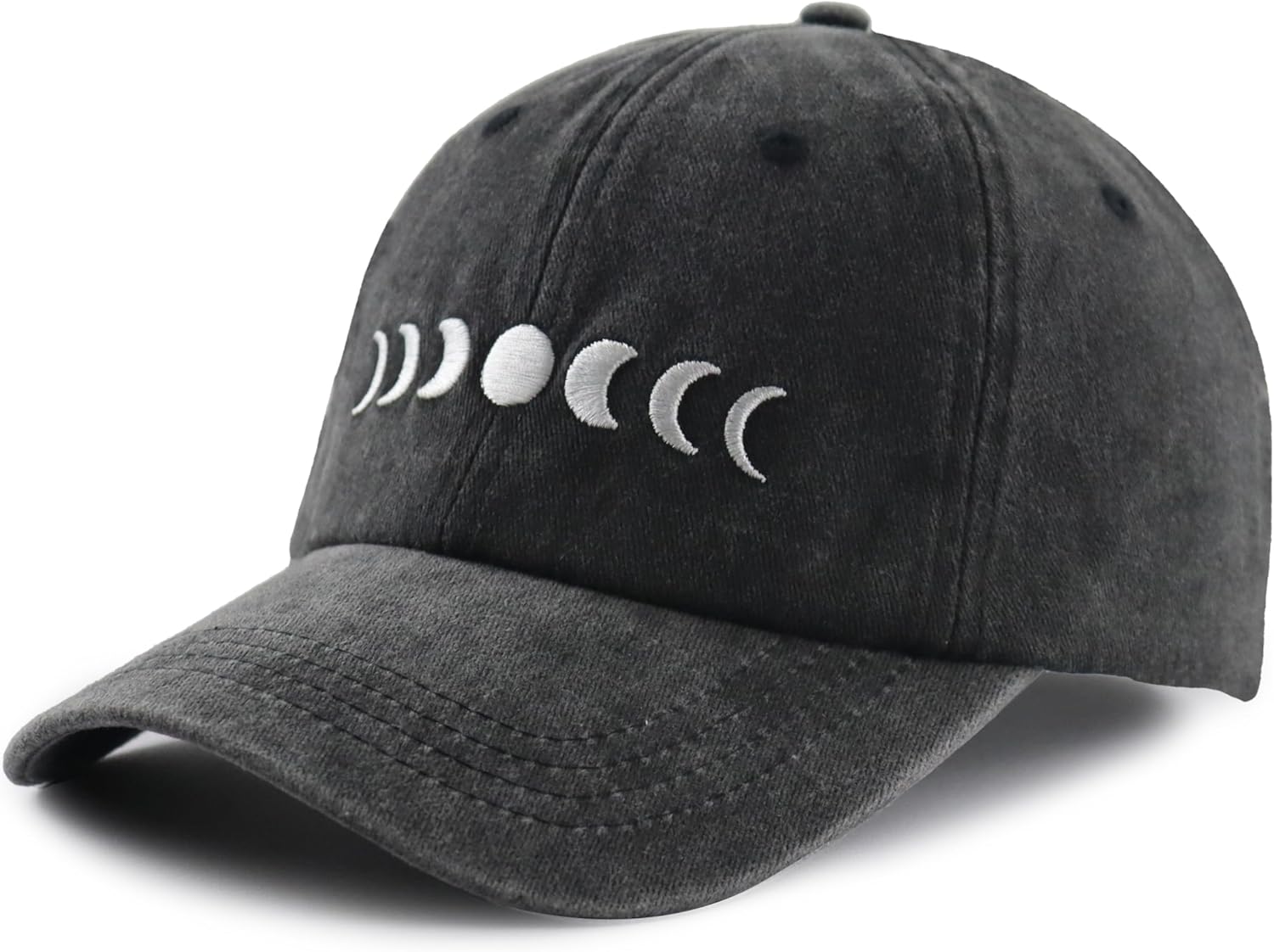 Moon Hats for Women Men, Adjustable Cotton Embroidered Moon Accessories Baseball Cap - Image 2