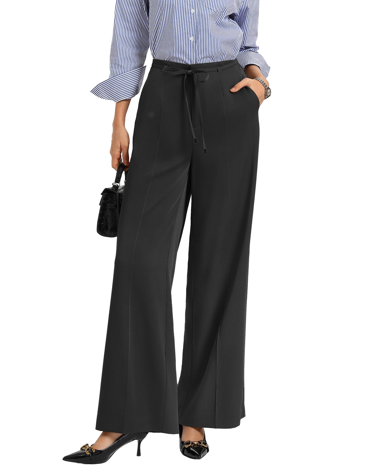 GRACE KARIN Women 2026 Wide Leg Pants High Waisted Work Pants Business Casual Trousers with Pockets