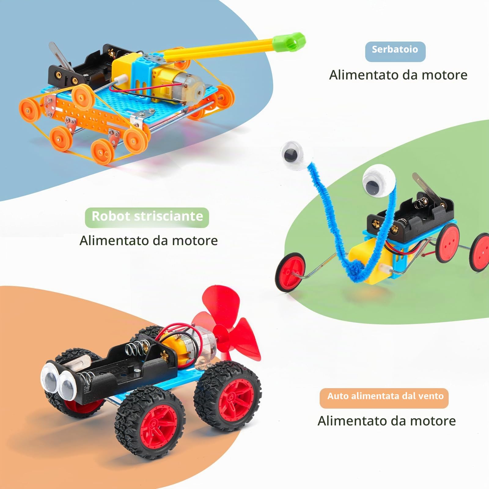 Kit di Costruzione Robot STEM per Bambini - Set di Artigianato per Esperimenti di Ingegneria con Motore e Utensili, Attività di Giocattoli Educativi per la Ricerca, Regali di Natale e