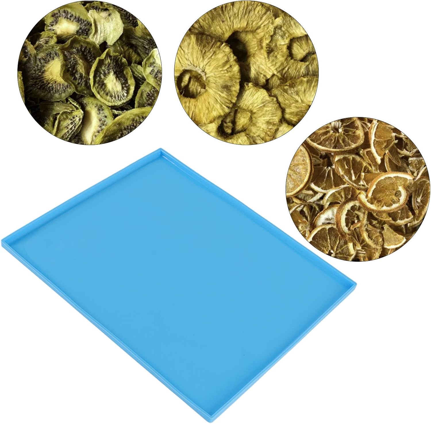 4Pcs Silicone Dehydrator Mats, Portable Silicone Sheets Food Grade Silicone Tray Liner High Temperature Prevent Sticking Silicone Tray Liner Reusable Fruit Dehydrator