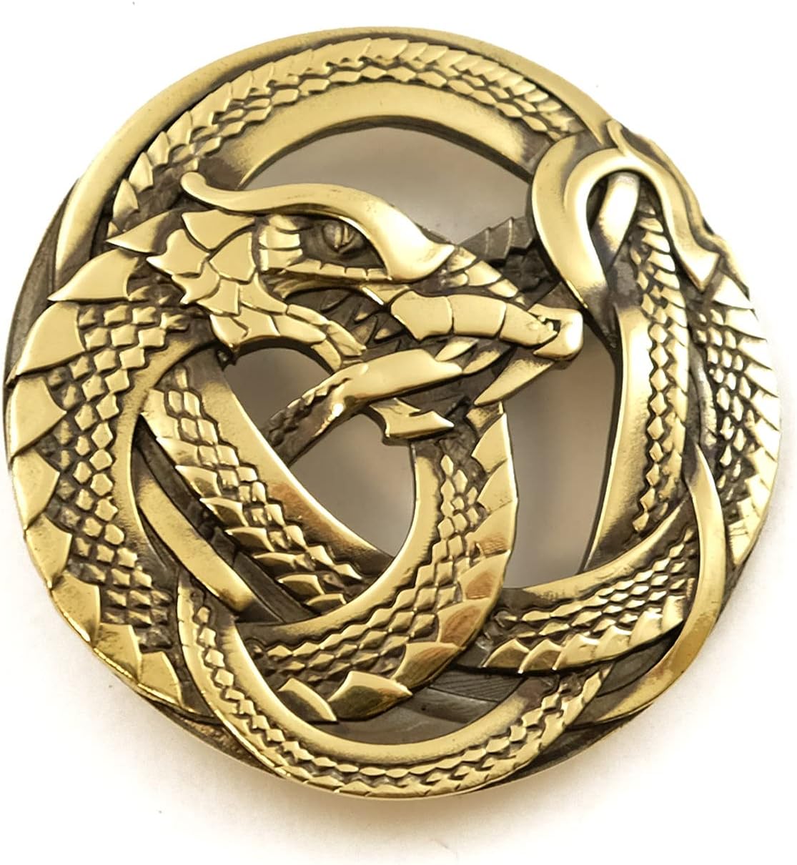 Belt buckle Ouroboros solid brass design