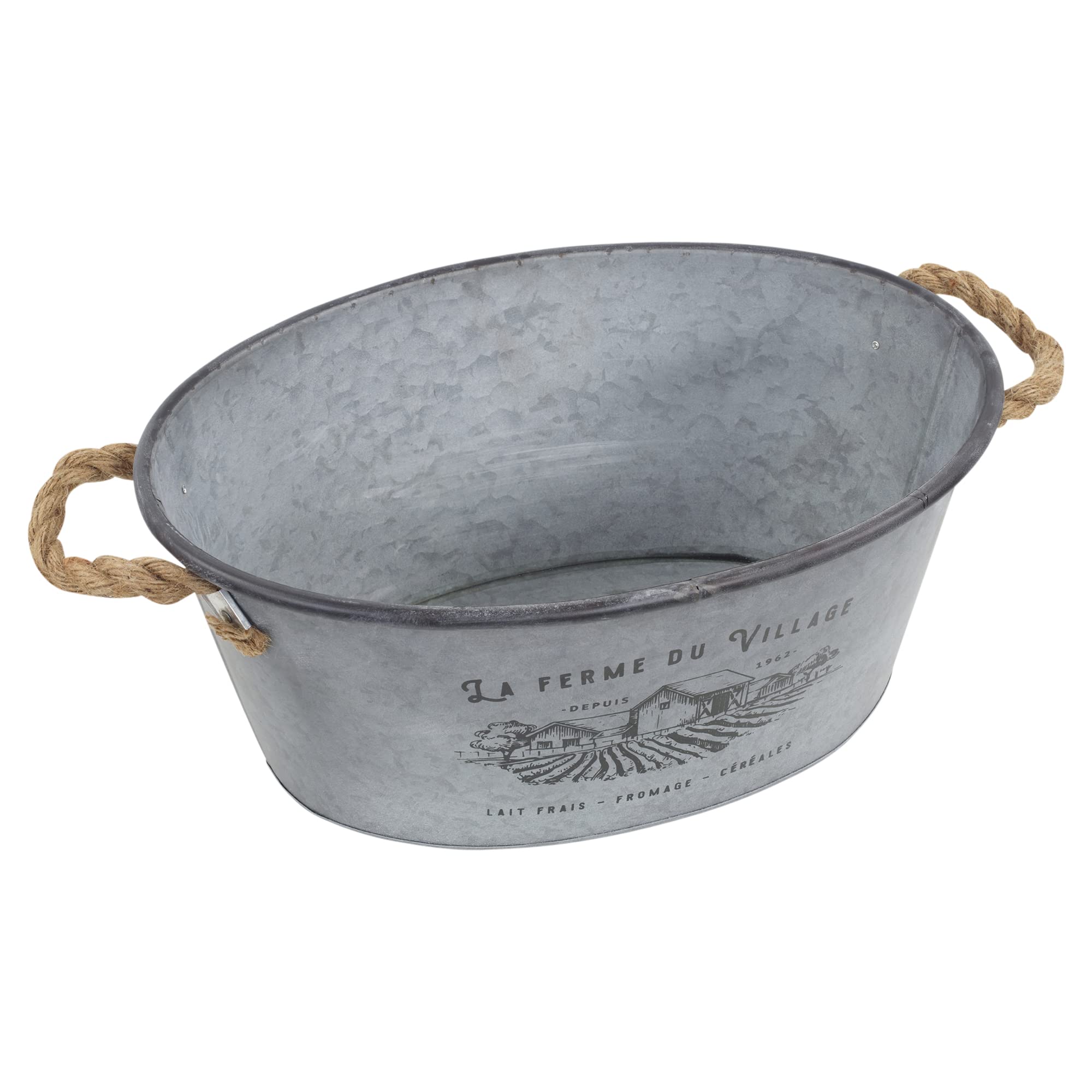 Grand seau à glace en métal galvanisé pour bouteille de vin, champagne, bière, glace