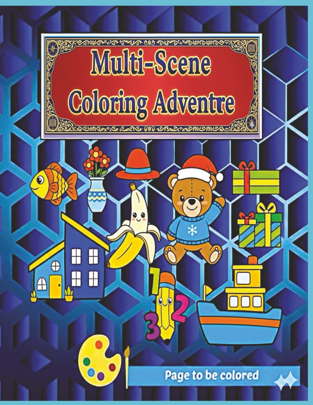 Multi Scene Coloring Adventure .: 50 Simple and Adorable Multi-Scene Coloring Adventures with Cute and Bold Designs.