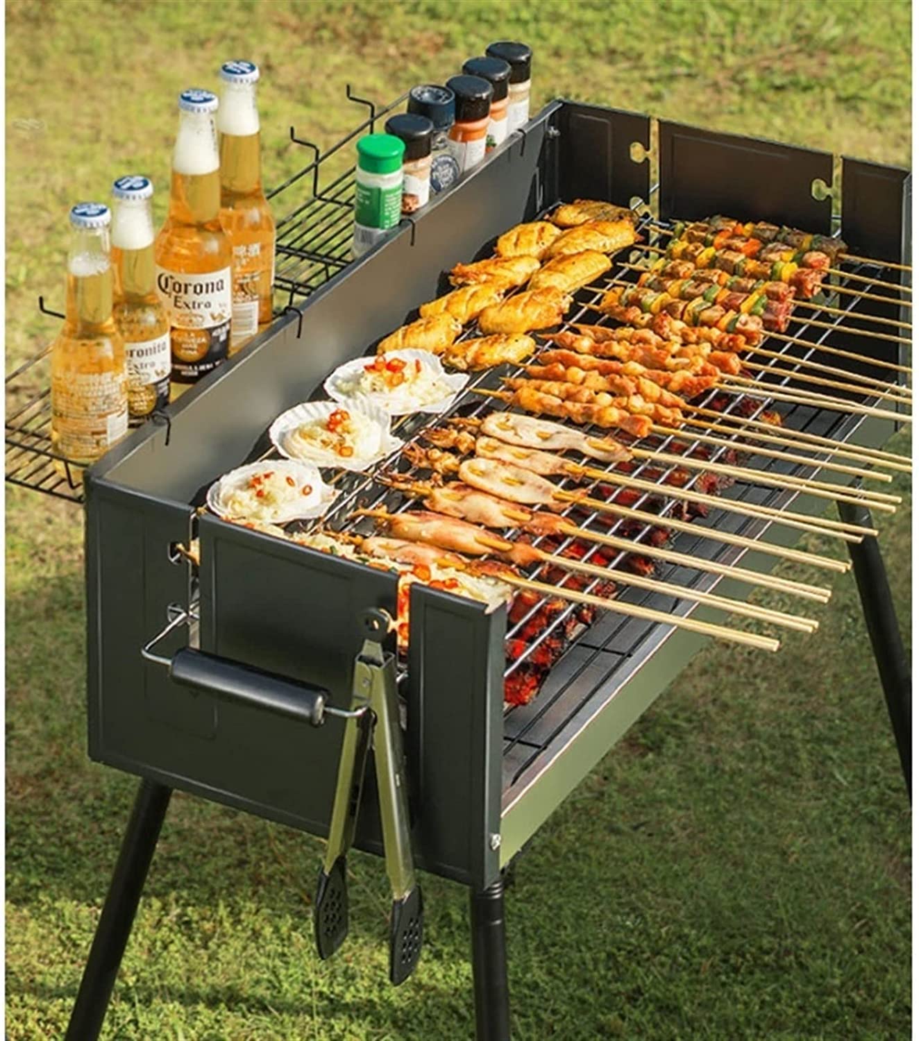 Grill Ogrodowy Grille Na Węgiel Drzewny Grill Ogrodowy Przenośny Grill Z Grubej Stali Nierdzewnej