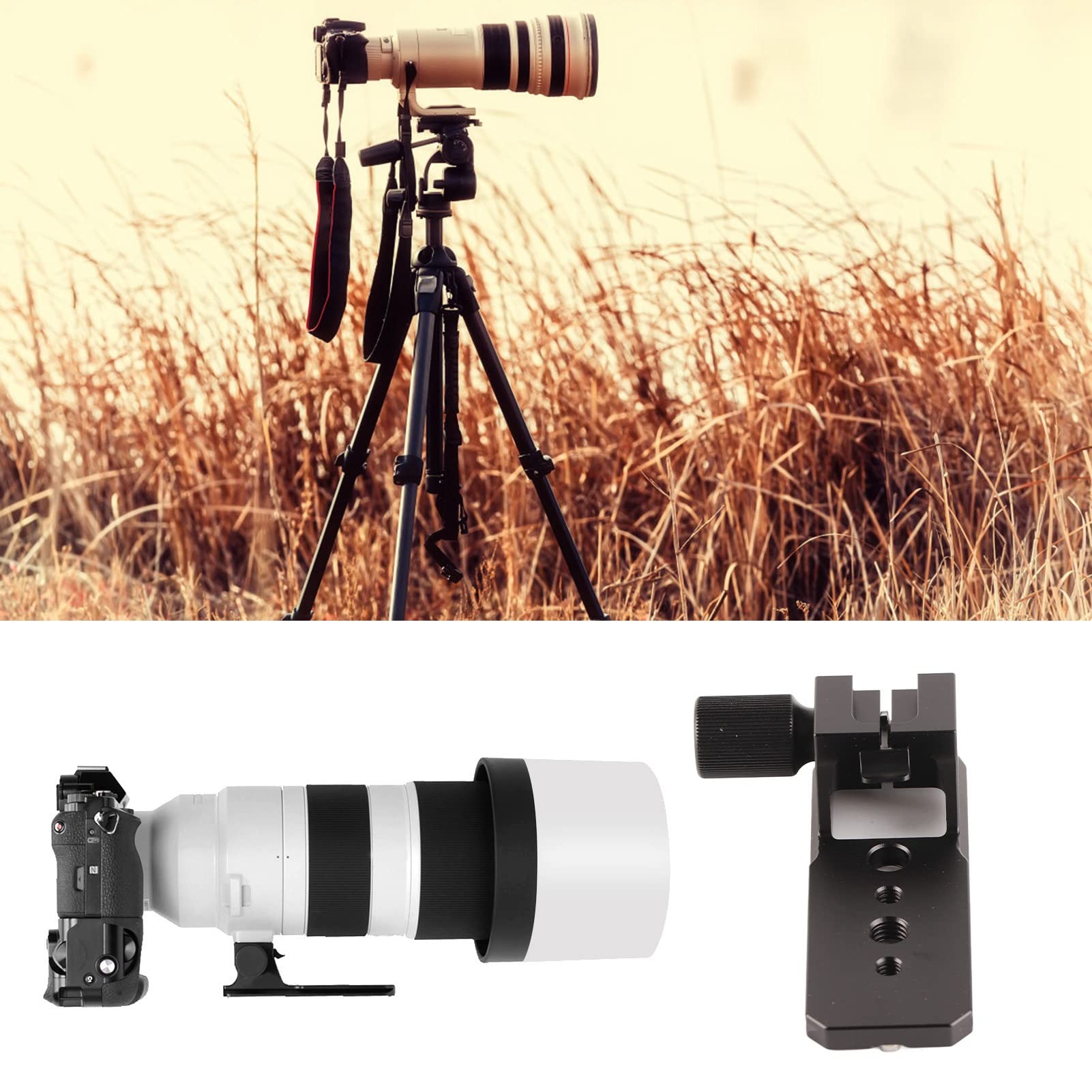 Pilipane Piede di Ricambio per Collare per Obiettivo, Base Ad Anello per Montaggio su Treppiede Compatibile con Sony Fe 200 600 Mm, Base per Anello di Montaggio per Treppiede per Obiettivo