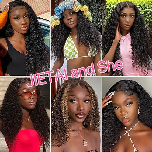 Miniatura 6 de Peluca de cabello humano rizado con encaje frontal de 34 pulgadas, pelucas de cabello humano 10A con encaje frontal HD de 13 x 4 pulgadas,