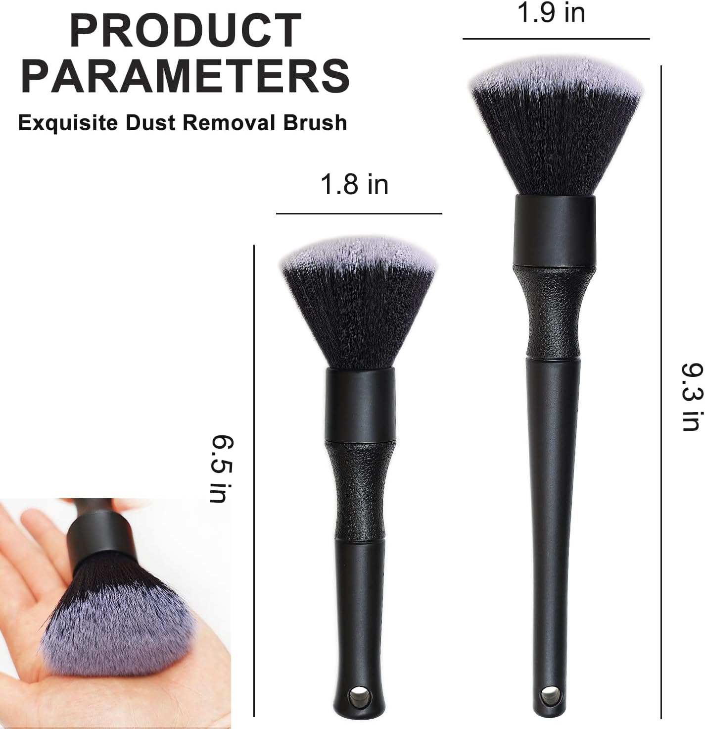 2 Microfiber Detailing Brushes, Car Interior Detailing Brush for Air Vent,Dashboard, Leather,Cleaning Tool Efficient Dust Removal for Car Interior, Computers, Keyboards, Digital Device