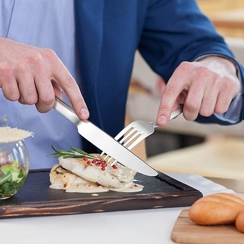 Miniatura 7 de LIANYU Silverware - Juego de cubiertos de acero inoxidable 1810 1810 para 8 personas, 40 piezas de utensilios de comer, para restaurante, boda, apto