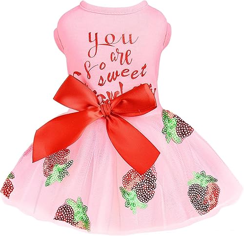 Miniatura 5 de Sebaoyu Vestidos de perro para perros pequeños, ropa de verano para niñas, vestido de cachorro de vacaciones, vestido Yorkie de Chihuahua, ropa para