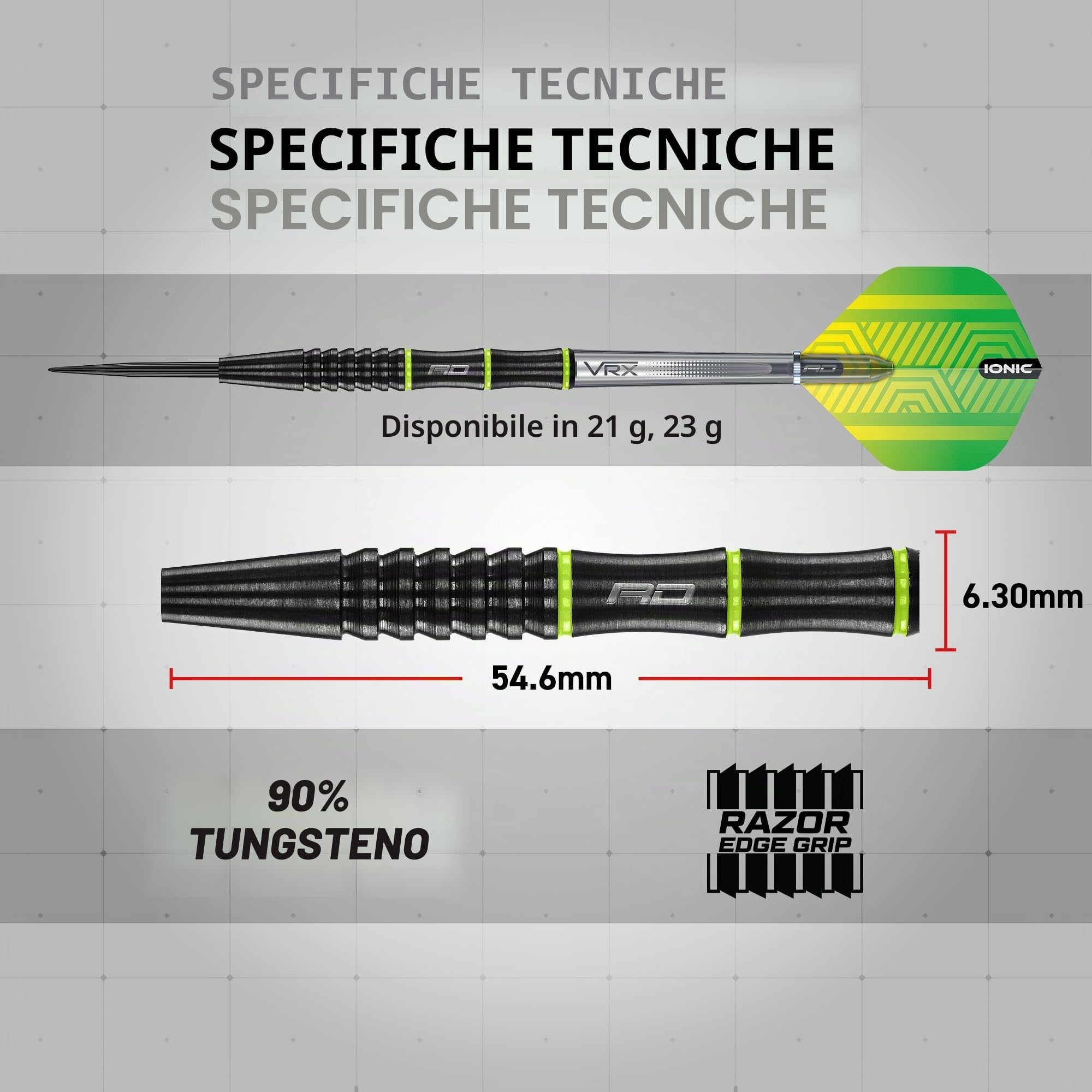 RED DRAGON Freestyle 21g, 23g, 22g o 24g Freccette Tungsteno con Punta Acciacio, Voli e Freccette Aste