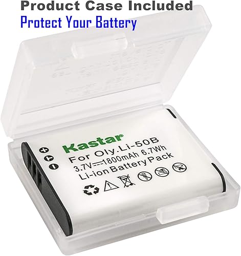Miniatura 2 de Kastar Batería (X2) y cargador USB delgado LCD para Olympus LI-50B Li50B y SZ-10 SZ-12 SZ-15 SZ-16 HIS Sz-20 SZ-30MR SZ31MR iHS TG-610 TG-630 HIS