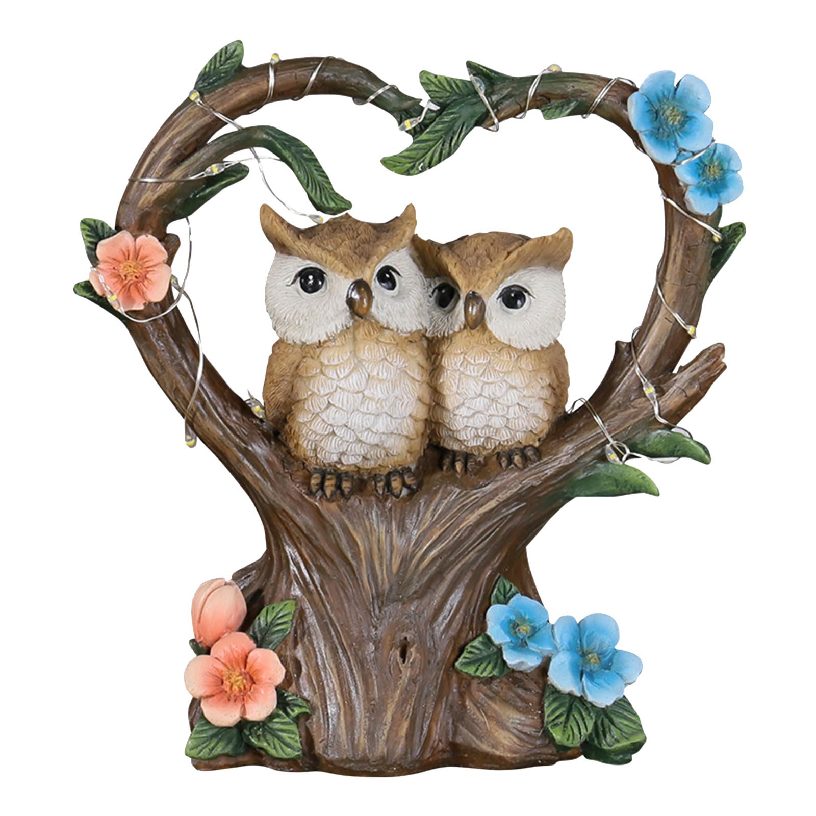 Birds Statue Garden Animal Statues with Solar Lights Garden Sculptures with Solar Powered Light Lawn Ornaments for Outdoor Garden Patio Yard Porch (2)